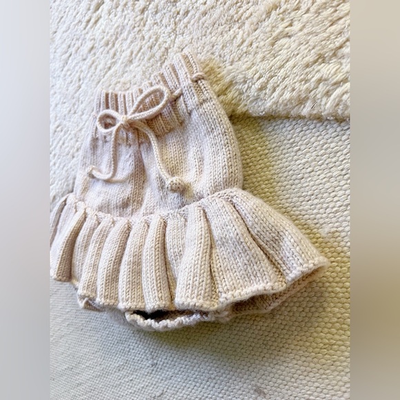 Misha & Puff Dune Blush Pink Wool Skating Skirt Handmade 3-4y Mini Skort Bloomer - Picture 3 of 12